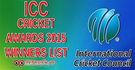The International Cricket Council (ICC) Awards 2015 Winner List - WwW ...