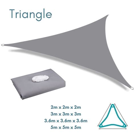 Triangle Light Grey Sun Shade Sail - UV Resistant – Clara Shade Sails