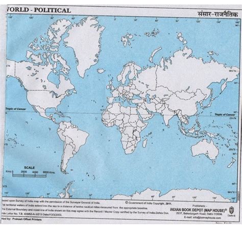 Outine Political Map of World (For locating and labeling ...