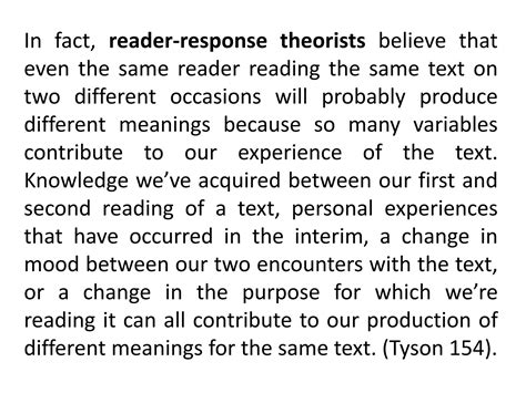 Reader Response Theorists