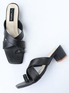 Walkfree Women Black Heels - Buy Walkfree Women Black Heels Online at ...