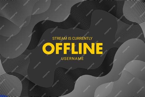 Black abstract wave offline twitch banner background template | Premium ...