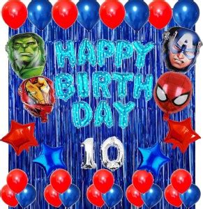 Attache Superhero Theme Foil Balloon for Birthday Decoration items (10 ...
