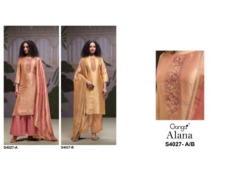 Ganga Fashion Alana 4027 Pure Bemberg Silk Suit Wholesale | Amrah Wholesale