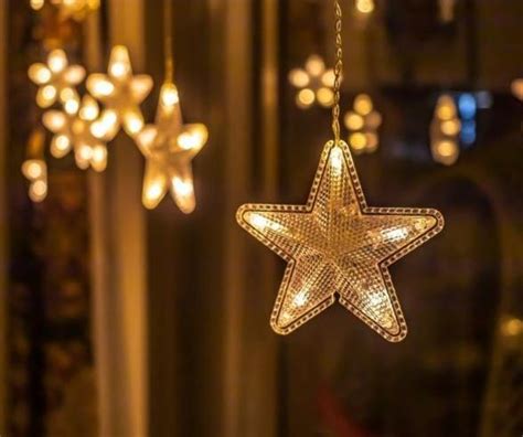 Star Curtain String Lights | 20 Stars | Warm White LED