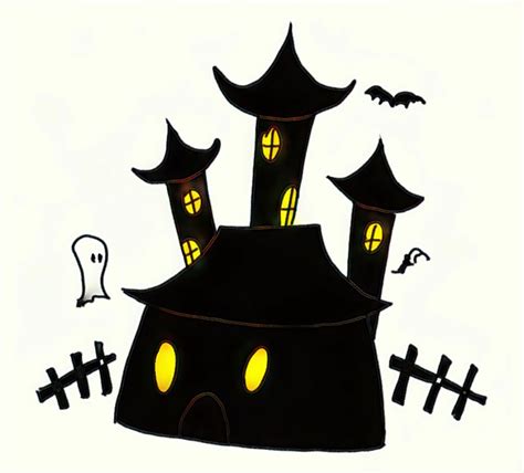 Image result for Haunted House Drawing Tutorial