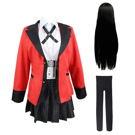 Buy Yumeko Jabami Cosplay Costume Oufit and Wig Set Anime Kakegurui ...
