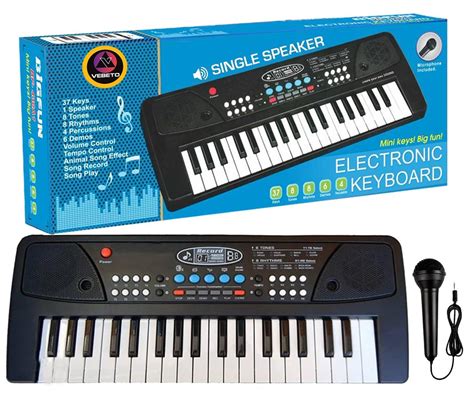 Buy VEBETO Kids Piano with Mic (1 Year Extended Warranty) 37 Keys 8 ...