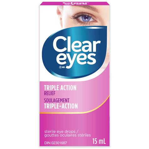 Clear Eyes Triple Action Relief Eye Drops 15 ml - Redness Reducer ...