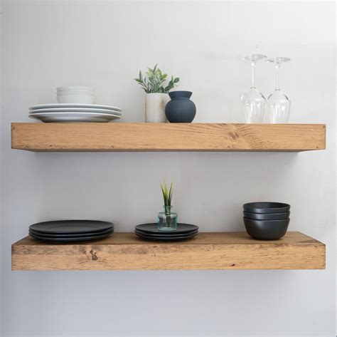 Oak Floating Shelves Pantry Open Shelving Floating Shelf Oak The