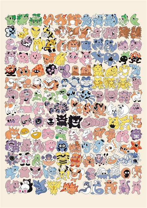 Original 151 Pokemon Poster