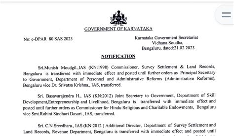 Transfer order of iAS officers | MahitiGuru