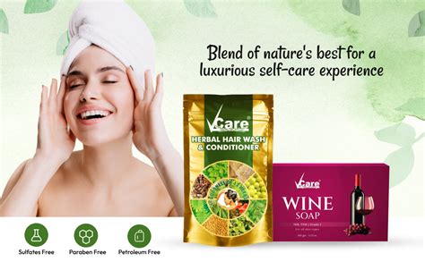 Buy VCare Wine Soap and Herbal Hair Wash for Women and Men Moisturizing ...