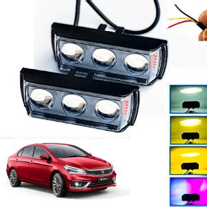 AUTO PEARL 3-Lens Ultra Mini Fog Light with Red, Blue White & Yellow ...