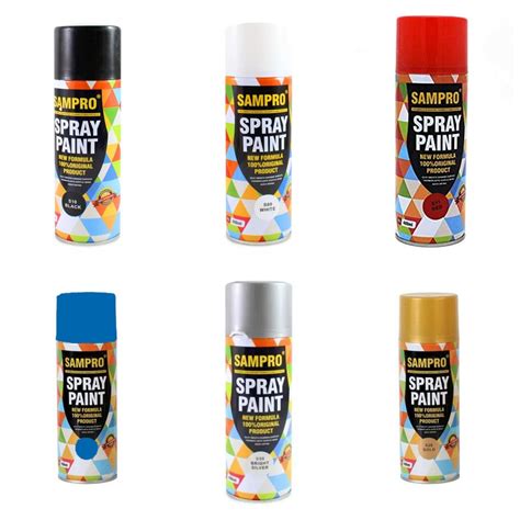 Sampro Aerosol Multipurpose Black Spray Paint, White Spray Paint, Navy ...