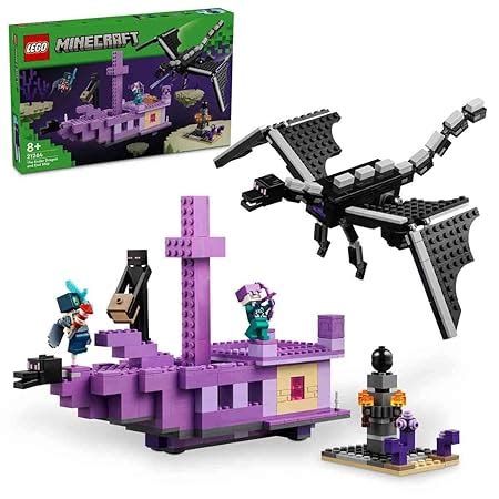 LEGO Kids Minecraft The Ender Dragon & the End Ship Character Building ...