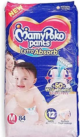Buy MamyPoko Extra Absorb Diapers Pants, Medium (Pack of 56) for Kids ...