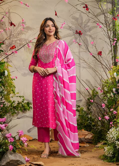 Buy Cotton Straight Kurta/Suit Sets With Dupatta For Women – EverBloom