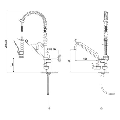 Liva Gaz 031 Counter Mounted Shower Spray Unit with Intermediate Tap ...
