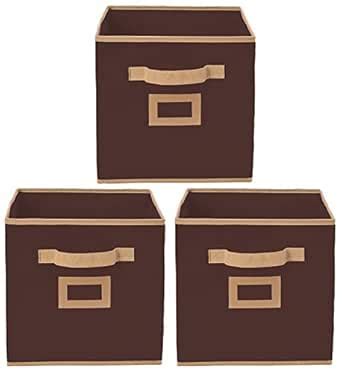 Kuber Industries Non Woven 3 Pieces Small Foldable Storage Organiser ...