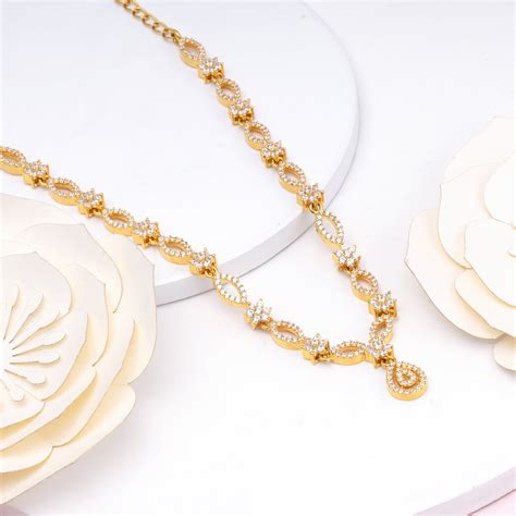Golden Zircon Shine Elegant Necklace – GIVA Jewellery