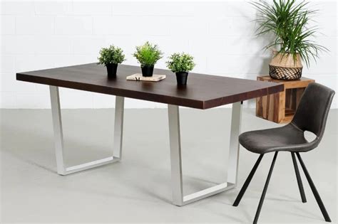 Roster Sheesham Wood Dining Table With Metal Legs For Dining Room and ...