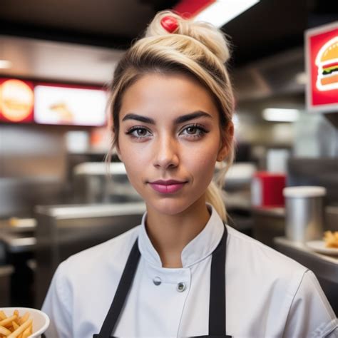 Female Fast Food Worker Headshot | Stable Diffusion Online