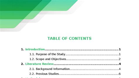 Table of Contents Design Template - TABLE OF CONTENTS - Studocu