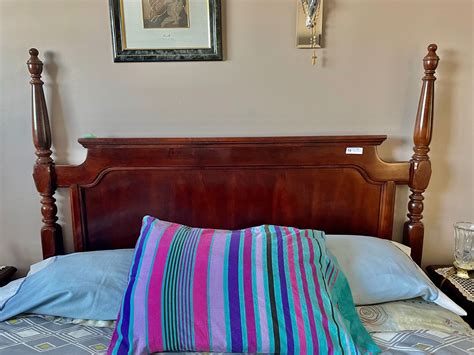 Cherry wood queen size bed with nightstands