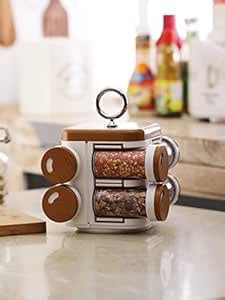 SONICKARTS Multi Purpose Store Well Plastic 8-Jar Revolving Spice Rack ...