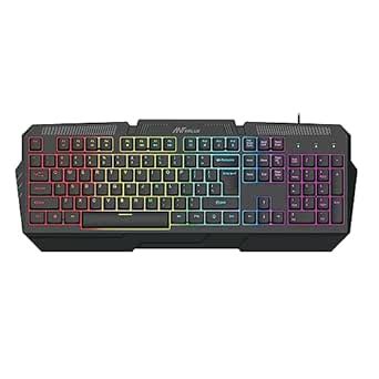Ant Value GK1001 Wired Membrane Gaming Keyboard with Backlit 7-Color ...