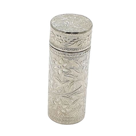 Buy Sahiba Gems Pure Silver Flower Printed Box/Dibbi for Multipurpose ...