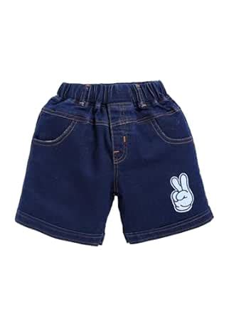 WOLF KING Kids Boys Navy Blue Solid Denim Shorts (2-3 Years) : Amazon ...