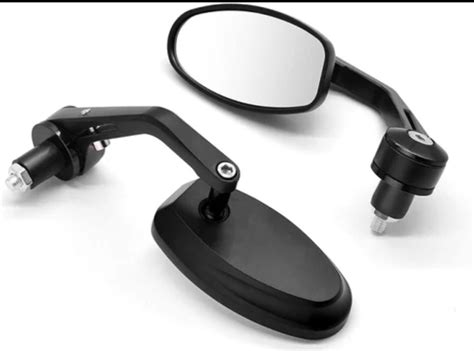 GT OVAL SHAPE BAR END MIRROR UNIVERSAL FOR ROYAL ENFIELD CLASSIC ELECT ...