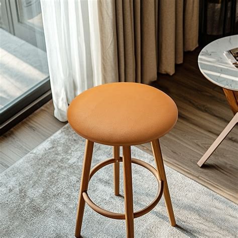 100% Waterproof Round Stool Seat Cushion Leather Soft Cushion ...
