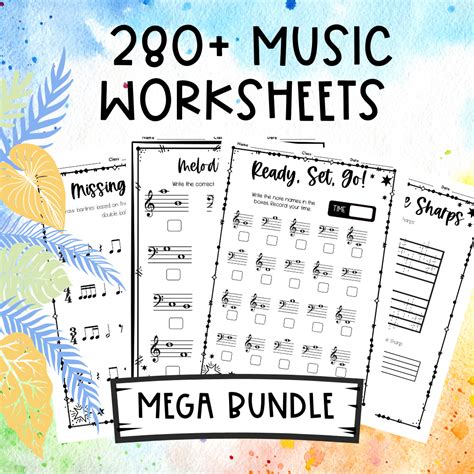 Staff Bundle - 280+ Music Theory Worksheets: Note/Intervals/ Rhythm ...