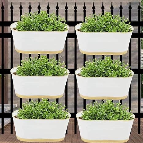 ecofynd 12 Inches Aurelia Railing Planters for Balcony, Hanging Pots ...