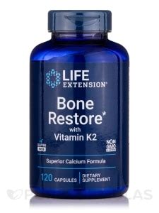 Bone Restore with Vitamin K2 - 120 Capsules - Life Extension | PureFormulas
