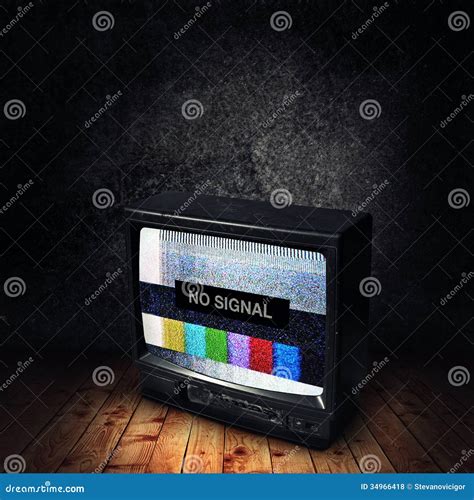 No Signal on TV stock photo. Image of device, retro, television - 34966418