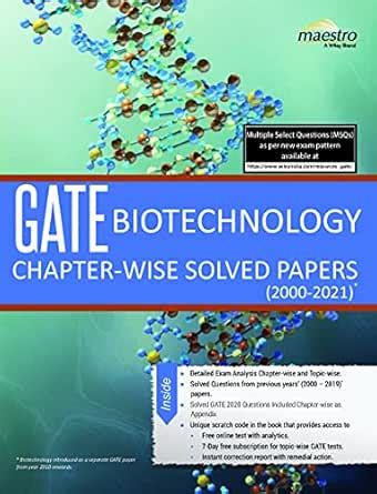 Wiley's GATE Biotechnology Chapter - Wise Solved Papers (2000 - 2021 ...