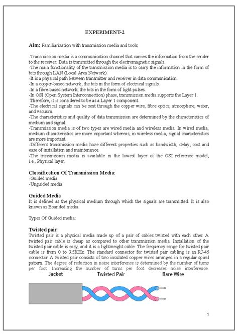 Practical 2 - Understanding Transmission Media in Data Communication ...