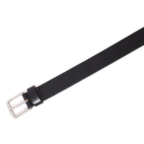 Black Leather Belt for Women with Matte Silver Buckle – BERBANTO