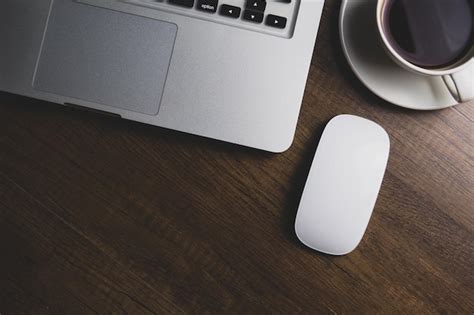 High angle view of coffee cup on table | Premium Photo