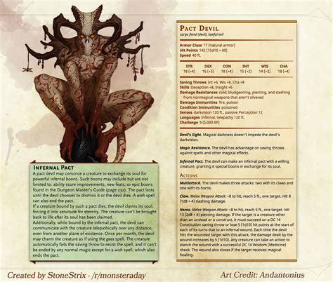 Pact Devil | Dnd monsters, Dungeons and dragons homebrew, Dnd dragons