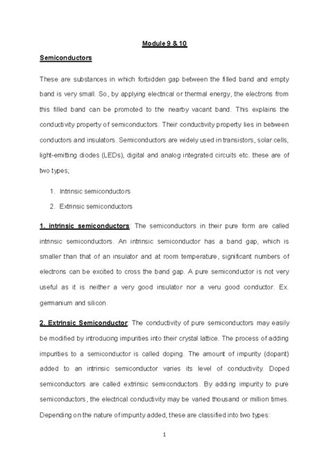 IC,Speciality materials - Module 9 & 10 Semiconductors These are ...