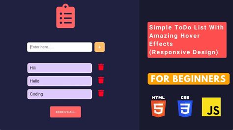 Image result for To Do List JavaScript Code YouTube