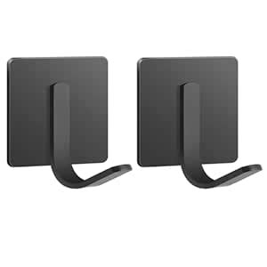 Luxe by lata 2 pcs Self-Adhesive Stainless Steel Hooks: Heavy-Duty Wall ...