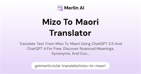 Mizo to Maori Translator