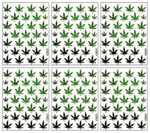 PP Sticker 6 Sheets Shiny Marijuana leaf pot weed grass ganja hippie ...