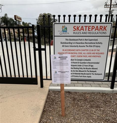 Access to Play Structures, Exercise Equipment and the Skatepark is ...